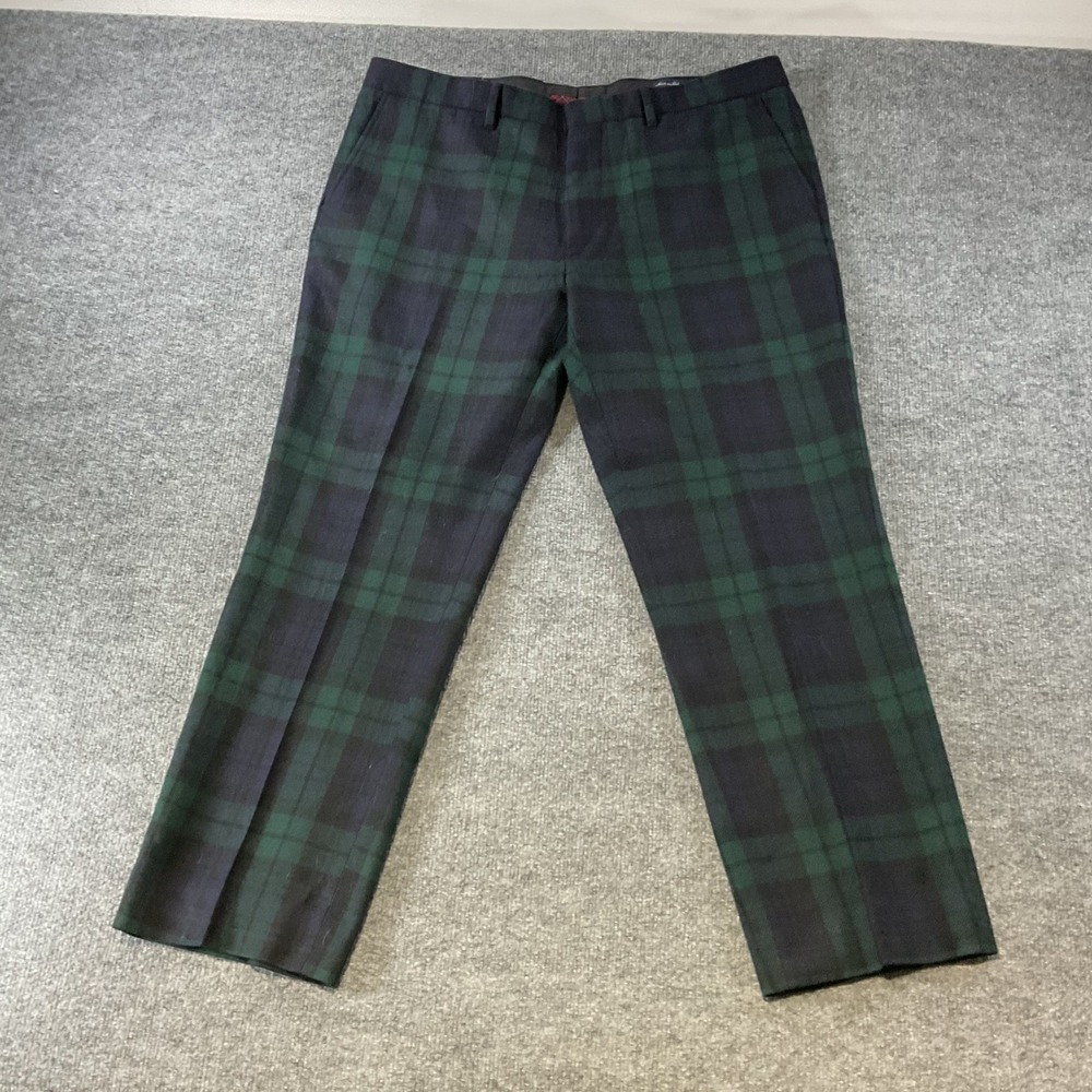 Polo Ralph Lauren Black Watch Tartan Wool Trousers Made in Italy Mens 40 Plaid